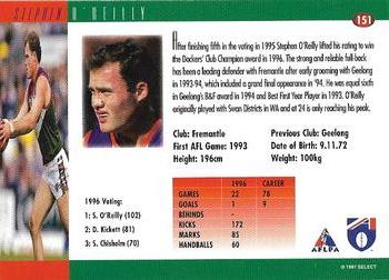 1997 Select AFL Ultimate Series #151 Stephen O’Reilly Back